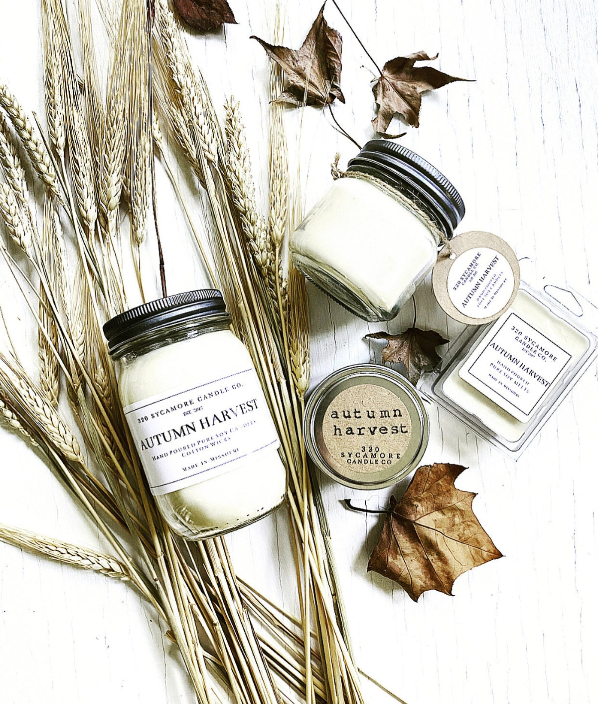 Autumn Harvest Hand Poured Pure Soy Candles and Melts