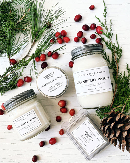 Cranberry Woods Hand Poured Pure Soy Candles and Melts