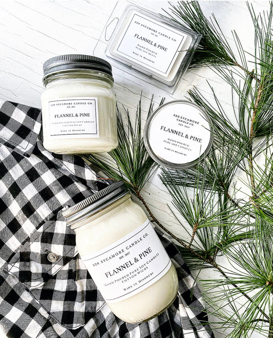 Flannel & Pine Hand Poured Pure Soy Candles and Melts