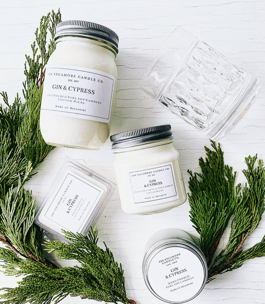 Gin & Cypress Hand Poured Pure Soy Candles and Melts