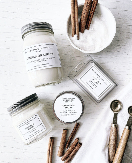 Cinnamon Sugar Hand Poured Pure Soy Candles and Melts